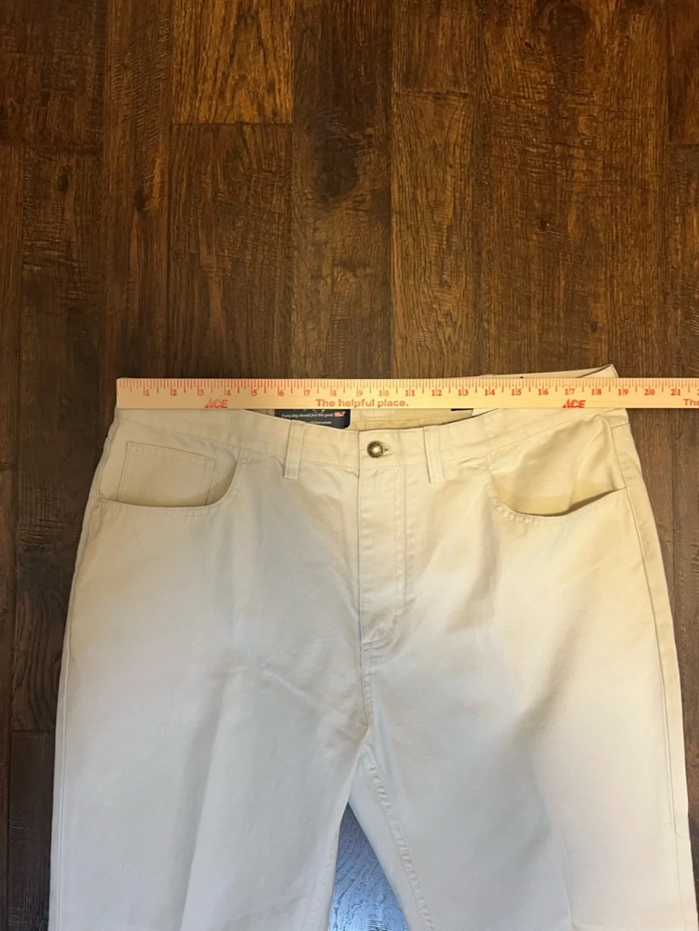 NWT Vineyard Vines Men’s Classic Fit 5 Pocket Canvas Pants Size 38 Color Cream